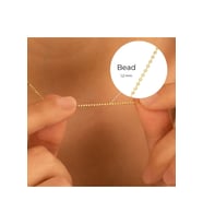 Sık Boncuklu 925 Ayar Zincir Gümüş Kolye (Gold)