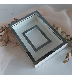 25X35 BEYAZ-FÜME LEDSİZ FOTOĞRAF BÖLÜMLÜ ANI ÇERÇEVESİ- NİŞAN SÖZ GÜLLERİNİZ İÇİN ÇERÇEVELER
