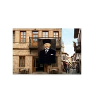 Kalpaklı Mustafa Kemal Atatürk Poster Poster Bayrak Premium Raşel Kumaş 300x450cm ATA26