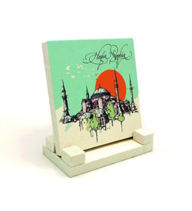 Ayasofya CamiiBaskılı Doğaltaş Masaüstlük