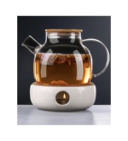 Isıya Dayanıklı 1000 ml Süzgeçli Cam Demlik Bitki Çayları , Borosilikat ,sürahi