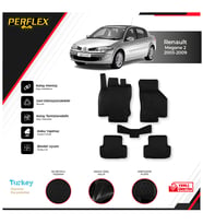 Renault Megane 2 2003-2009 3D Havuzlu Paspas (Siyah - Beyaz)