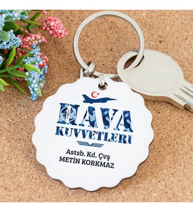 İsme Özel Hava Kuvvetleri Papatya Anahtarlık