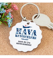 İsme Özel Hava Kuvvetleri Papatya Anahtarlık