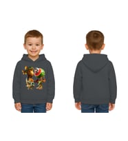 Unisex Brainrot Baskılı Çocuk Swaetshirt Kapüşonlu 3 İplik Şardonlu (Füme)