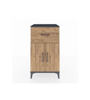 Hyperion Komodin Tek Raflı Tek Çekmeceli 2 Kapaklı 60x44x106 Antrasit-Çam