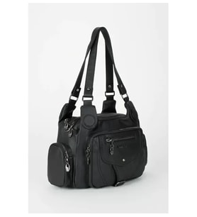 Monalisa Home Lüks Figürlü Bölmeli Siyah Çanta