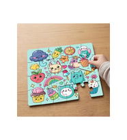 Kawaii Şirin Çizimler Tasarımlı 24 Parça Ahşap Çocuk Puzzle MPK0378