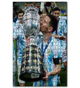 Cakapuzzle Kupa Amerika 2021 Messi Kupa Sevinci Puzzle Yapboz MDF (Ahşap) (120 Parça)