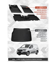 Sahler Opel Combo E 2019+ Uyumlu 4.5D Premium Havuzlu Oto Paspas ve Liner Marka 3D Bagaj Havuzu