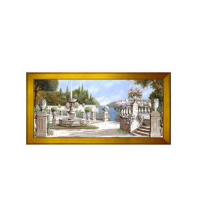 Manzara Temalı Kanvas Tablo 50 x 70 cm Gold Çerçeve