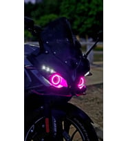 Bajaj Pulsar RS200 2015 -2024 Model Uyumlu Angel Neon LED Halka Tak Çalıştır PEMBE RENK