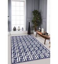 Lacivert Spor Kaymaz Tabanlı Makinede Yıkanabilir Halı LB009 - 100 x 160 cm