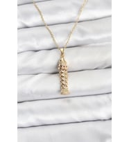 316L Çelik Zincir Gold Renk Balık Model Zirkon Taşlı Kadın Kolye - TJ-BKO10885