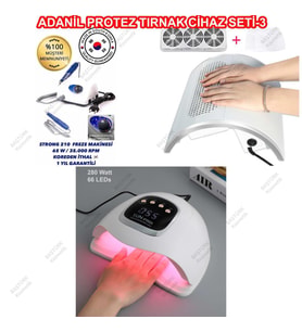 Adanil Protez Tırnak Cihaz Seti Strong Freze Sun X15 Max UV Led ve Toz Toplama