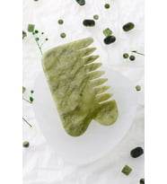 Yeşim Taşı Doğal Taş Gua Sha Tarak (Yeşil)