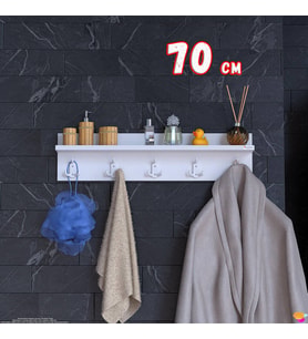 Modilayn Kedi Serisi 5’li Banyo Askısı Seti  66,4x18cm 15 Kancalı Raflı Düzenleyici Yer Tasarrufu.