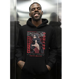 Uchiha Itachi Baskılı Unisex Oversize Naruto Anime Karakter Hoodie