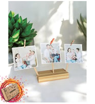 Kişiye Özel 3 Fotoğraf Baskılı Ahşap Fotoğraf Tutucu Fotoğraf Çerçevesi