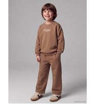 LCW Kids Kahverengi Bisiklet Yaka Erkek Çocuk Sweatshirt