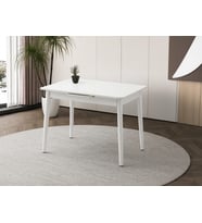 Ortadan Açılır Büyüyen Ahşap Yemek Masası Beyaz 60x100cm SADECE MASA FİYATIDIR