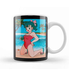 Bulma Classic Anime Girl Beach Swimsuit Kupa Bardak Porselen