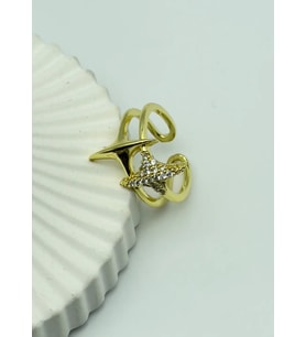 Çelik Gold Taşlı Ayarlanabilir Yüzük - 25yzk117