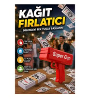 AA Pil Kâğıt Fırlatıcı Oyuncak 130 Parça Kâğıtlı Eğlenceli Parti Oyunu