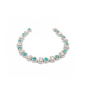 Paraiba ve Zirkon Taşlı İthal Gümüş Bileklik