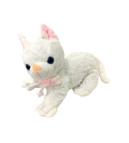 Sesli Beyaz Kedi Peluş 30 Cm. (Çok Renkli)