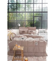 Motto Tek Kişilik Cotton Comfort Set Bej