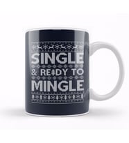 Single And Ready to Mingle Christmas Knit Pattern Kupa Bardak Porselen