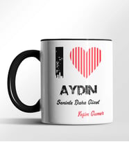 Kişiye Özel Aydın Seninle Daha Güzel Tema Siyah Renk Kupa (Siyah)