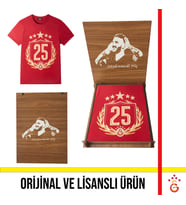Galatasaray Lisanslı 2025 Şampiyonluk Kırmızı Özel Yetişkin T-Shirt İcardi Ahşap Kutulu