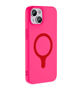 iPhone 14 / İphone 13 Kılıf M-Safe Şarj Özellikli Aris Silikon Kapak Koyu Pembe