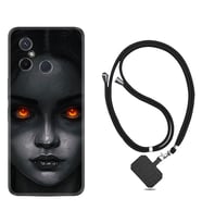 Xiaomi Redmi 12C Kılıf Resimli Boyun Askılı İpli Desenli Silikon Series Dark Woman 1887