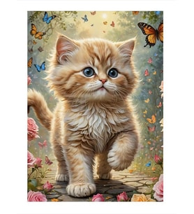 Yavru Kedi Modern Ahşap Tablo