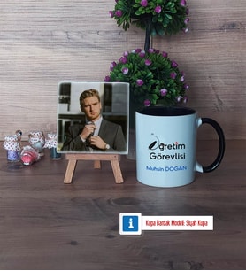Öğretim Görevlisi Fotoğraflı Dekoratif Taş, Kupa Bardak Beyaz Hediye Öğretmenler Günü Hediyesi (Model 11)