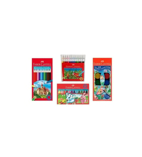4'lü Boya Seti (12'li Kuru-sulu-pastel-keçeli Boya)