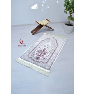 Lüks Hediyelik Çeyizlik Simli Kadife Seccade (Bordo)