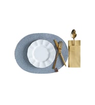 Vos Versa Amerikan Servis Tekli Supla Lux Sunum Tabak Altlığ - Oval Gri VVHM0042