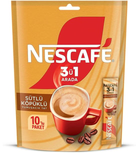 Nescafe 3ü1 Arada Sütlü Köpüklü Granül Kahve 10'lu Paket