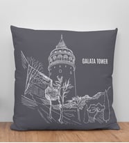 BK Gift İstanbul Tasarımlı Antrasit Kırlent Yastık, Arkadaşa Hediye, Ev Dekorasyonu, Ev Hediyesi-6