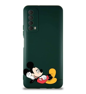 Huawei P Smart 2021 Soft Premier Kapak Mickey Mouse-F Tasarımlı Silikon Kılıf - Yeşil (Şeffaf)