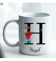 Kişiye Özel İsim ve Fotoğraf Baskılı H Harfli Kupa Bardak No:012