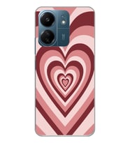 Xiaomi Redmi 13C Uyumlu Pembe Kalp Tasarımlı Şeffaf Telefon Kılıfı