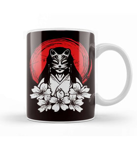 Japan Flag Sakura Cherry Blossom Tree Japanese Art Nature Kupa Bardak Porselen