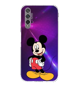 Huawei Nova 5t  Kamera korumalı Kapak Mickey Mouse Tasarımlı  Şeffaf Kılıf