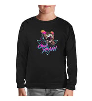 Yeah - Baykuş Siyah Çocuk Sweatshirt