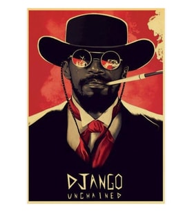 Posterler Zincirsiz Tablo Ahşap Poster Dekoratif Django